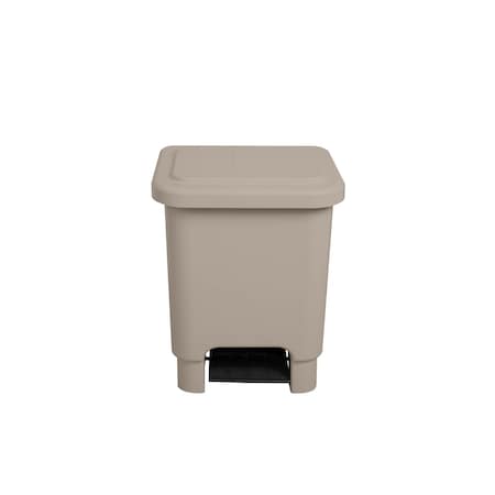 LAR PLASTICS Step-On Trash Can, 4 Gal, Beige (BJ) ST.04 BG